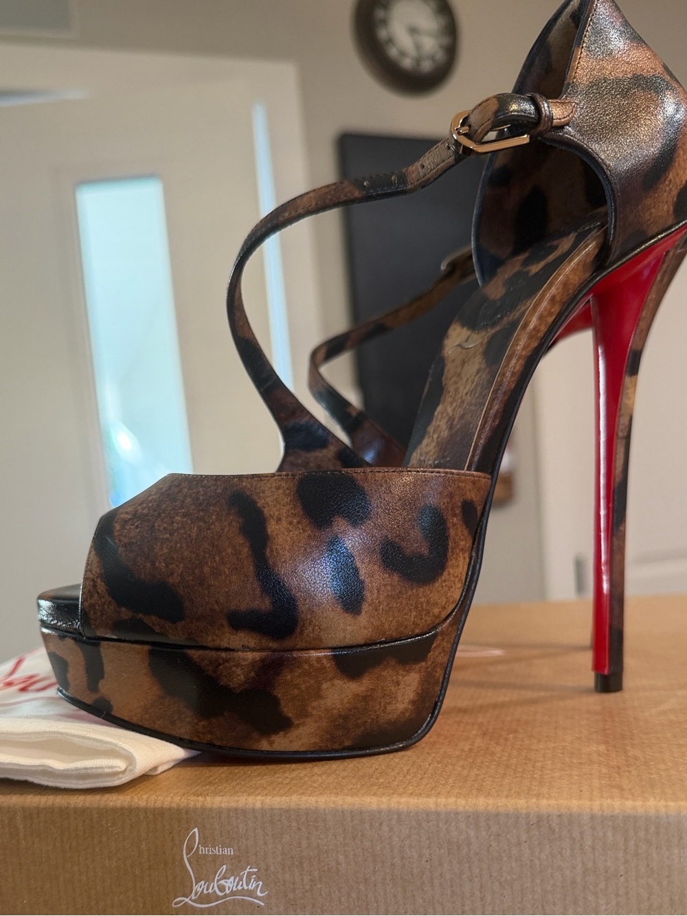 New Christian Louboutin Miss Zigourata Alta 160 Leopard Platform Heels EU 39